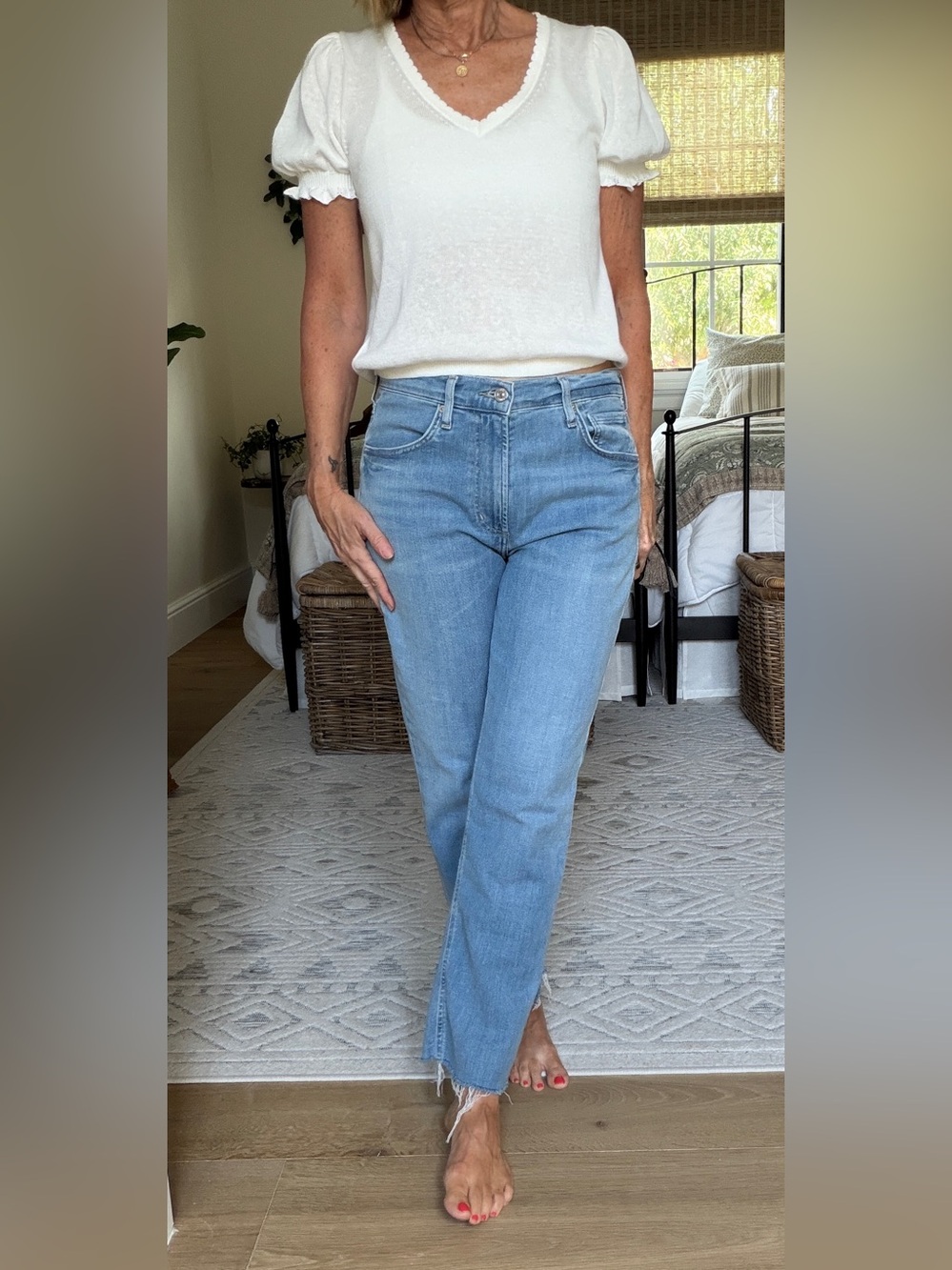 Citizens Of Humanity Medium Light Blue Straight Leg Jeans